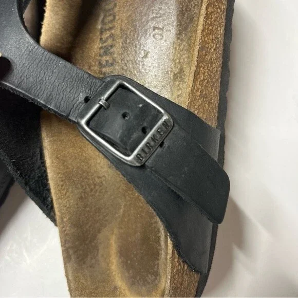 Birkenstock Gizeh Oiled Leather Sandals in Black 40 - Picture 4 of 16